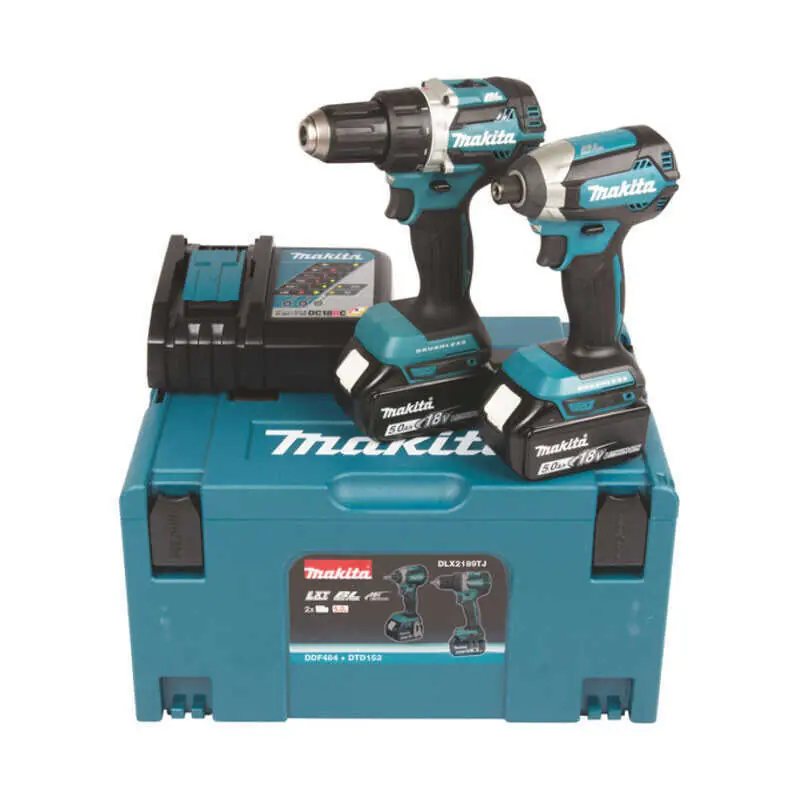 Fait Main Combopack 2 outils 18V LXT perceuse DDF485 + visseuse à choc DTD153 (2x5,0 Ah) - MAKITA DLX2289TJ