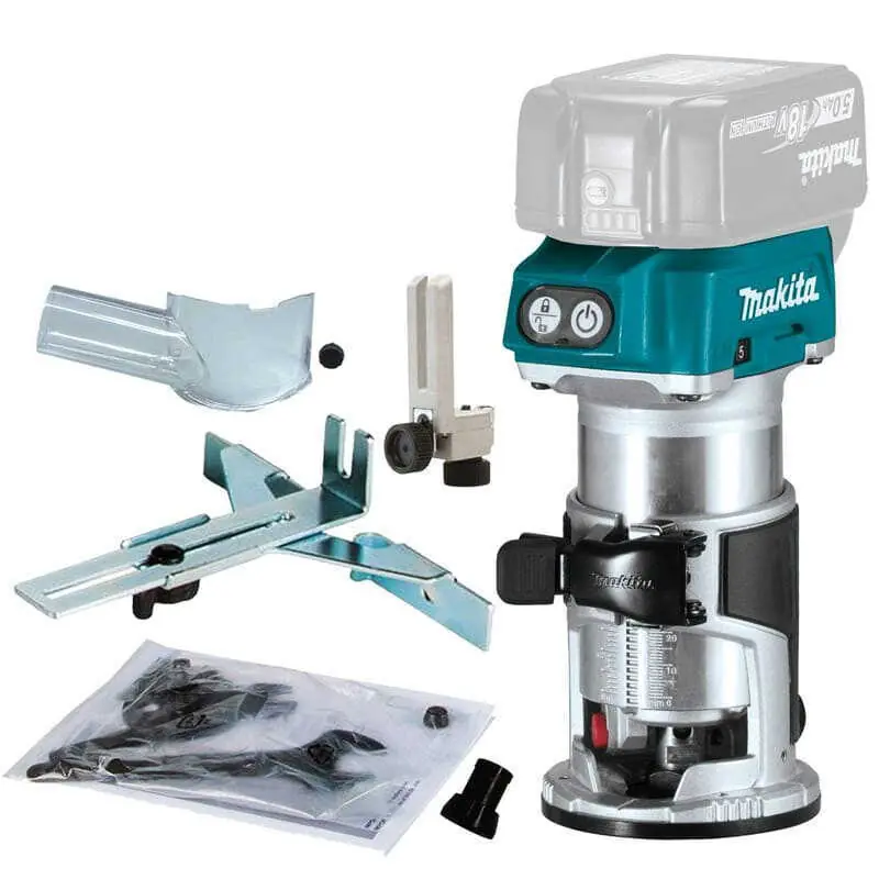 Affleureuse sans fil 18V Li-Ion BL (Machine seule) avec accessoires - MAKITA DRT50ZX4 Garantie Incluse