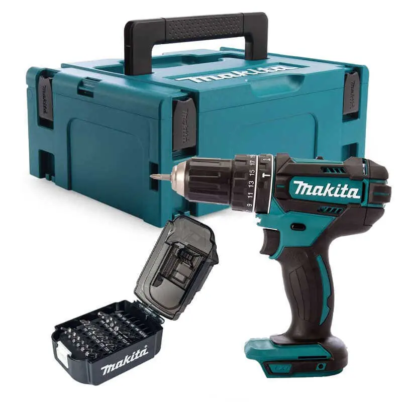 Produit De Marque Perceuse à percussion 18v avec coffret d'embouts Makita DHP482ZJ_B-68323