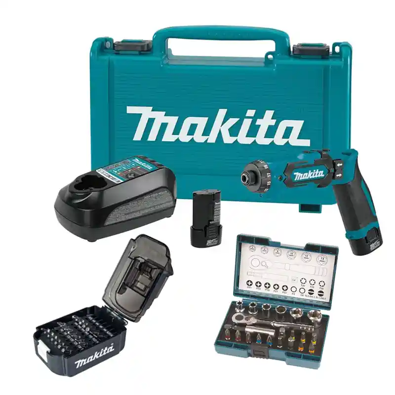 Offre Limitée Pack complet tournevis à batterie + set d'embouts + coffret clé - MAKITA