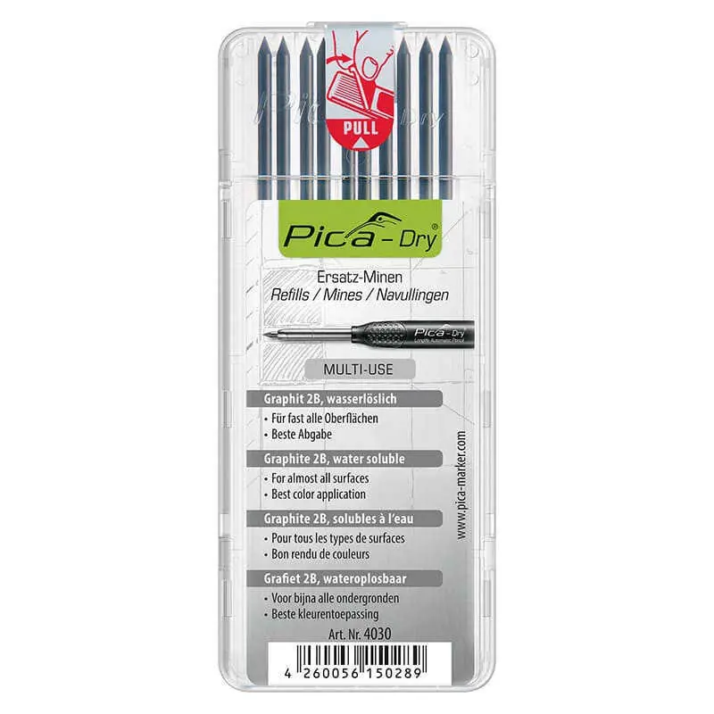 Artisanat Kit de 10 mines de rechange graphite pour crayon Pica- Dry - PICA 4030